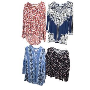Women's Medium 8 10 Tops Shirts Blouses Sweaters Wholesale Bulk Lot of 4 M